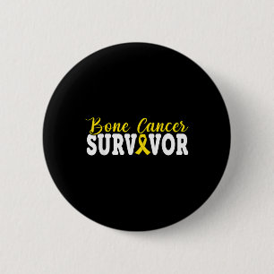 Badge Rond 5 Cm Cancer de l'os Survivant Rebbon Jaune Sarcoma Canc