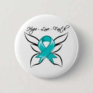 Badge Rond 5 Cm Cancer de l'ovaire Hope amour foi