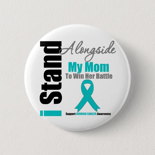 Badge Rond 5 Cm Cancer De L'Ovarien Je Suis Aux Côtés De Ma Mère (Devant)