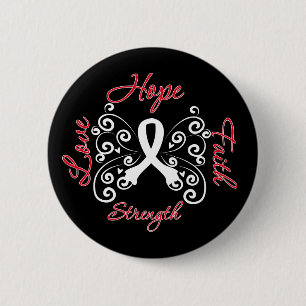 Badge Rond 5 Cm Cancer de poumon de force d'amour de foi d'espoir