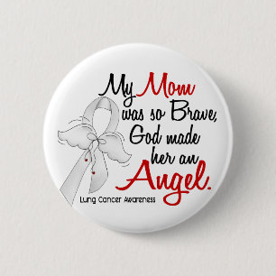 Badge Rond 5 Cm Cancer de poumon de maman de l'ange 2