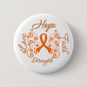 Badge Rond 5 Cm Cancer de rein de force d'amour de foi d'espoir