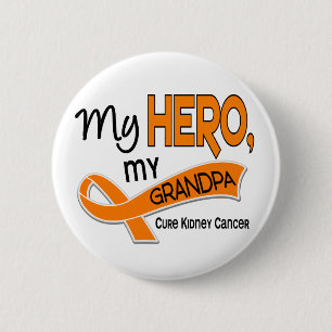 Badge Rond 5 Cm Cancer de rein MON HÉROS MON GRAND-PAPA 42