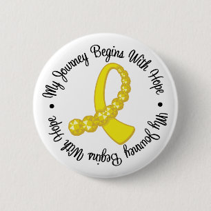 Badge Rond 5 Cm Cancer de sarcome que mon voyage commence avec