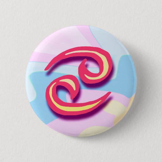 Badge Rond 5 Cm Cancer de signe de zodiaque (Devant)