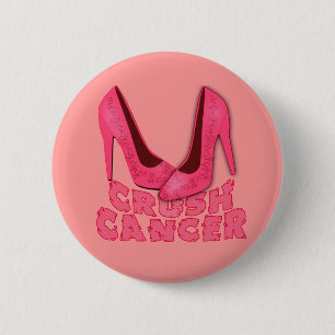 Badge Rond 5 Cm Cancer d'écrasement avec des stylets