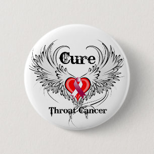 Badge Rond 5 Cm Cancer du coeur Throat Cure Ailes de tatouage