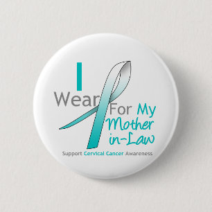 Badge Rond 5 Cm Cancer du col de l'utérus je porte la belle-mère
