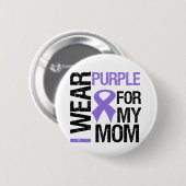 Badge Rond 5 Cm Cancer du pancréas Ruban pourpre (maman) (Devant & derrière)