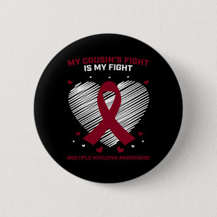 Badge Rond 5 Cm Cancer du Sang Cadeau Bourgogne Cousin multiple My