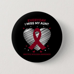 Badge Rond 5 Cm Cancer du sang en mémoire de ma tante Myélome mult