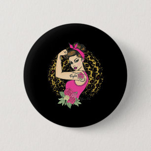Badge Rond 5 Cm Cancer du sein Combattre la fille Poster de animal
