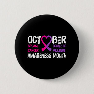Badge Rond 5 Cm Cancer du sein de la famille et violence familiale