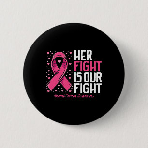 Badge Rond 5 Cm Cancer du sein Sa lutte est notre combat cancer du