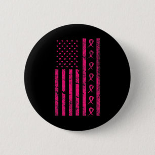 Badge Rond 5 Cm Cancer du sein Sensibilisation au cancer du drapea