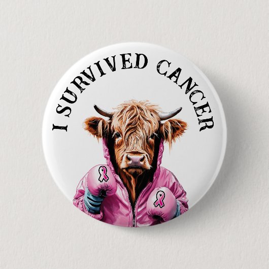 Badge Rond 5 Cm Cancer du sein survivant (Devant)