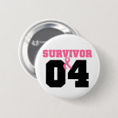 Badge Rond 5 Cm Cancer du sein Survivant 4 ans (Devant & derrière)