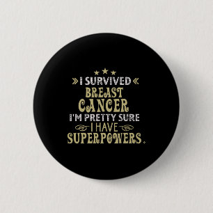 Badge Rond 5 Cm Cancer du sein Survivant I Survié Maladie Cancer A