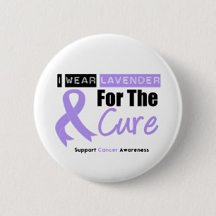 Badge Rond 5 Cm Cancer Général Je Porte Du Lavande Pour Le Traitem