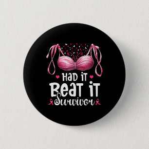 Badge Rond 5 Cm Cancer J'ai eu Je l'ai vaincu Survivant Ruban Rose