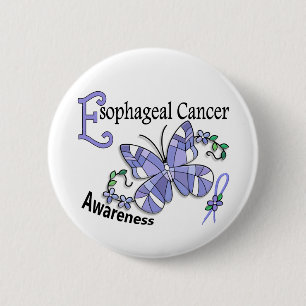 Badge Rond 5 Cm Cancer oesophagien du papillon 2 en verre souillé