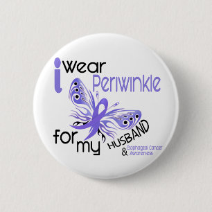 Badge Rond 5 Cm Cancer oesophagien JE PORTE le BIGORNEAU POUR MON