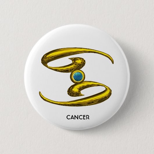 BADGE ROND 5 CM CANCER OR ZODIAC BIJOUX D'ANNIVERSAIRE AVEC OPALE  (Devant)