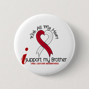 Badge Rond 5 Cm CANCER ORAL je soutiens mon frère