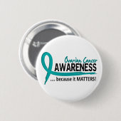 Badge Rond 5 Cm Cancer ovarien de la conscience 2 (Devant & derrière)
