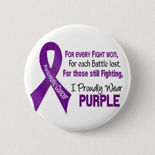 Badge Rond 5 Cm Cancer pancréatique je porte fièrement le pourpr