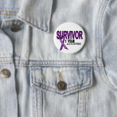 Badge Rond 5 Cm Cancer pancréatique SURVIVANT de 1 AN (En situation)