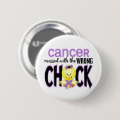 Badge Rond 5 Cm Cancer sali avec le poussin faux (Devant & derrière)