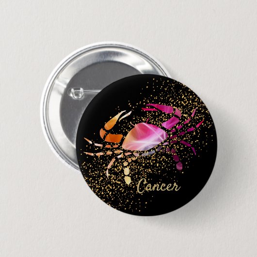 Badge Rond 5 Cm Cancer - signe de zodiaque (Devant & derrière)