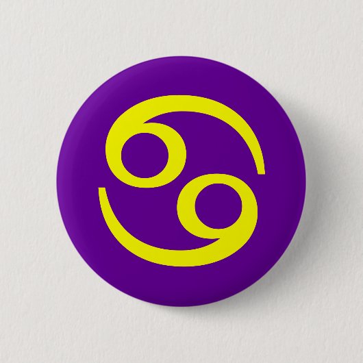 BADGE ROND 5 CM CANCER, SIGNE ZODIATIQUE (Devant)