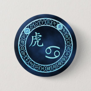 Badge Rond 5 Cm Cancer/Tigre