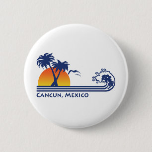 Badge Rond 5 Cm Cancun Mexique