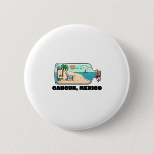 Badge Rond 5 Cm Cancun Mexique Souvenir Famille Correspondant Vaca