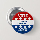 Badge Rond 5 Cm Candidat à l'élection personnalisée (Devant & derrière)