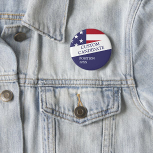 Badge Rond 5 Cm Candidat à l'élection personnalisée