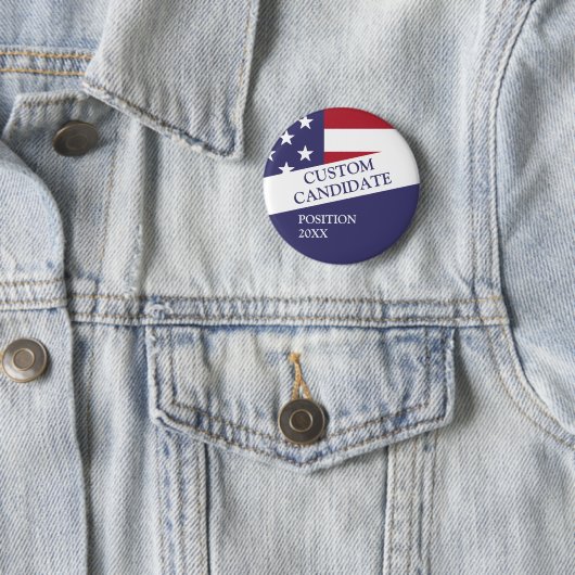 Badge Rond 5 Cm Candidat à l'élection personnalisée (En situation)