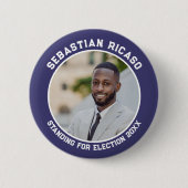 Badge Rond 5 Cm Candidat à l'élection photo personnalisée (Devant)