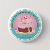 Badge Rond 5 Cm Candy and chocolate cake for birthday party (Devant)