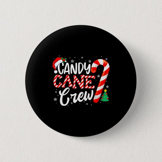 Badge Rond 5 Cm Candy Cane Crew Funny Christmas Candy Lover Xmas (Devant)