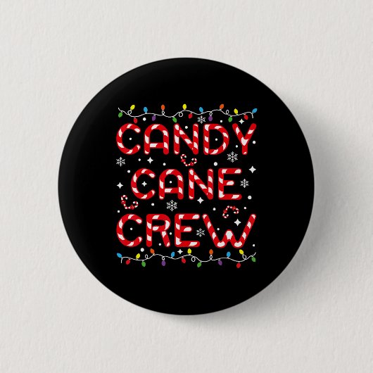 Badge Rond 5 Cm Candy Cane Crew Funny Christmas Candy Lover Xmas P (Devant)