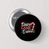 Badge Rond 5 Cm Candy Cane Crew Funny Xmas Christmas Pajamas Men W (Devant & derrière)