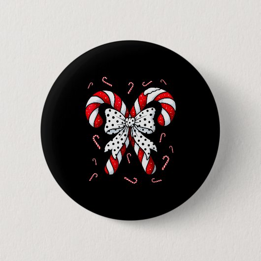 Badge Rond 5 Cm Candy Cane Merry And Bright Red And White Candy Co (Devant)