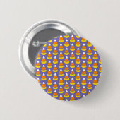 Badge Rond 5 Cm Candy Corn Motif (Devant & derrière)
