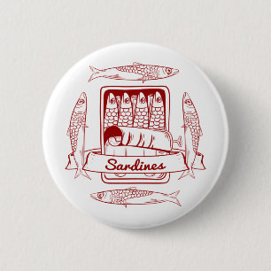 Badge Rond 5 Cm Canette de sardines