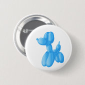 Badge Rond 5 Cm Caniche bleu (Devant & derrière)