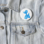 Badge Rond 5 Cm Caniche bleu (En situation)